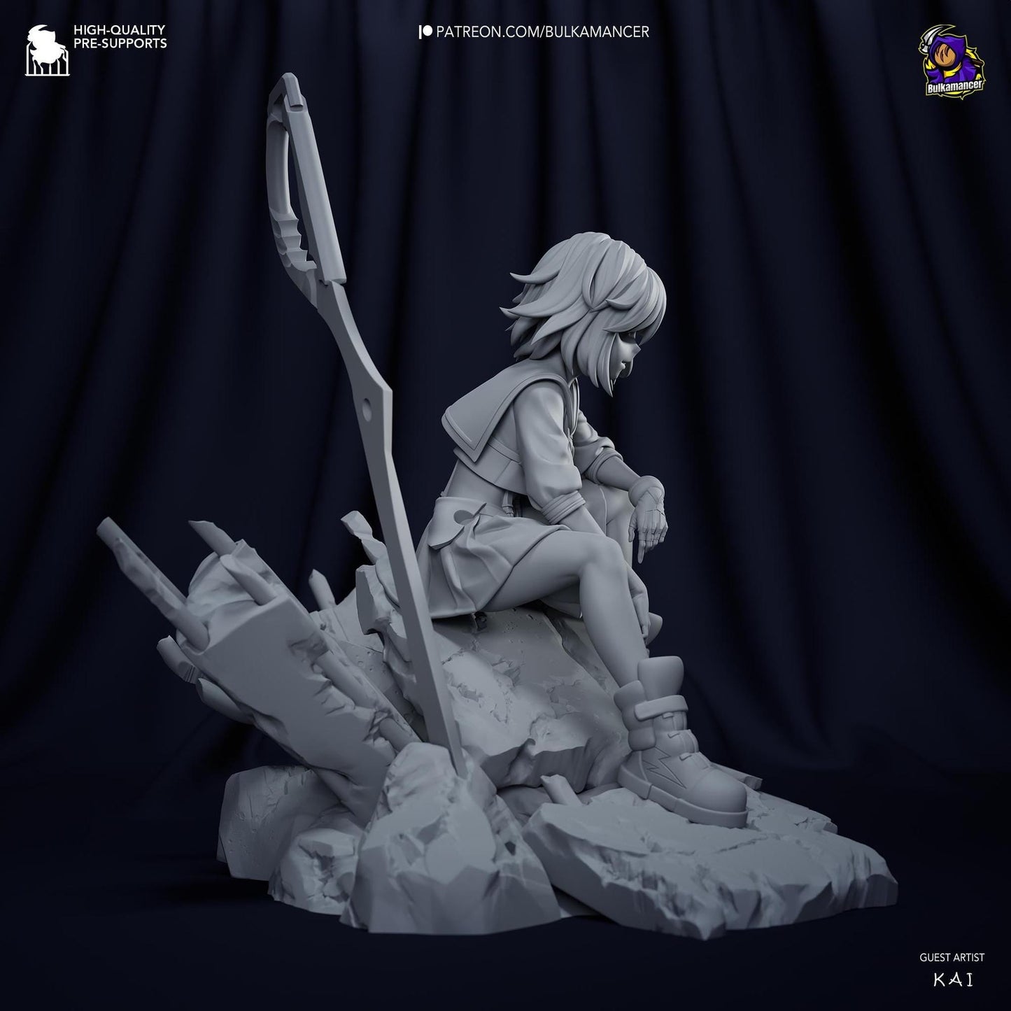 Scissor Wielder | Resin Garage Kit Sculpture Anime Video Game Fan Art Statue | Bulkamancer Sculpts