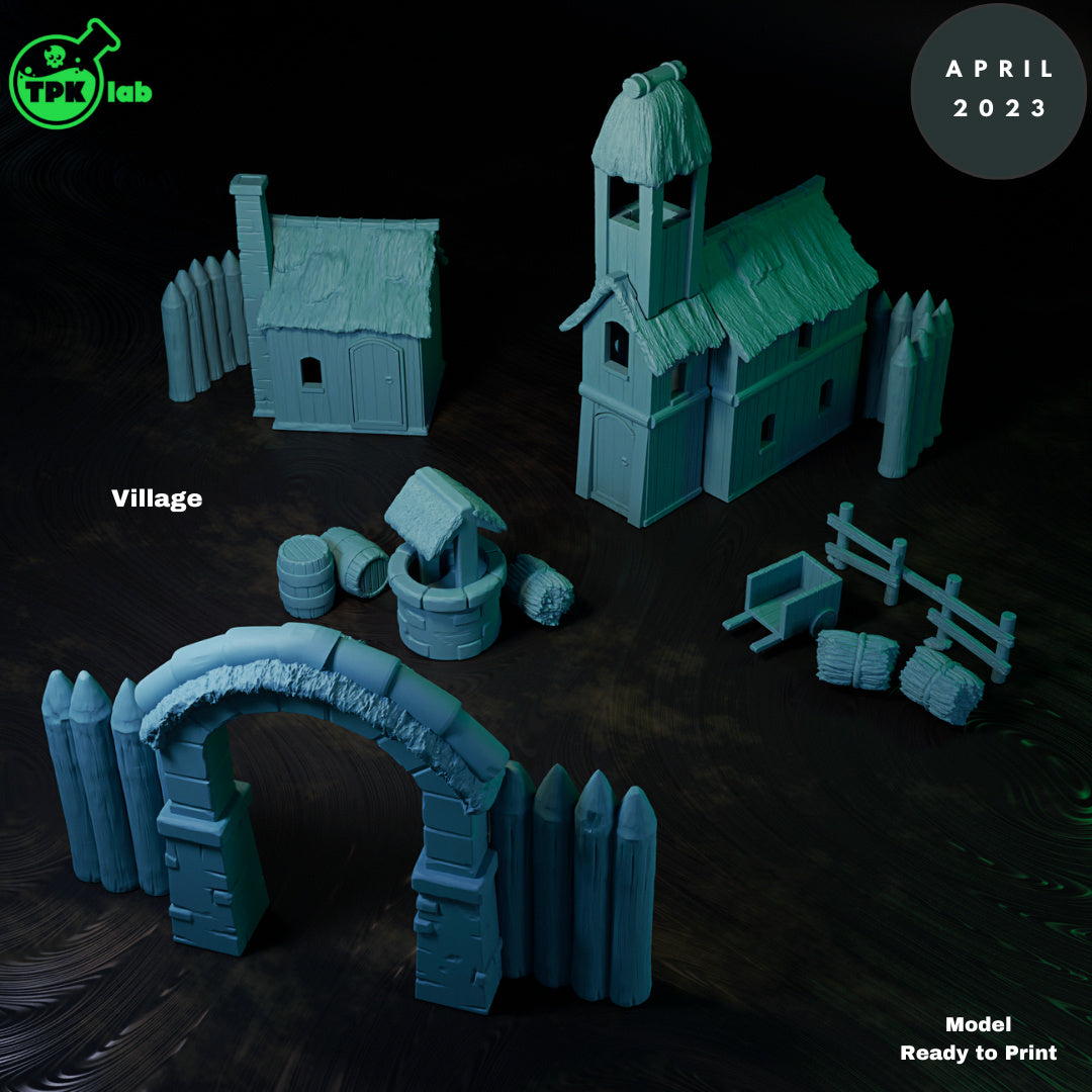 Village 2 Terrain | Tabletop Gaming Mini | TPKLab - Tattles Told 3D