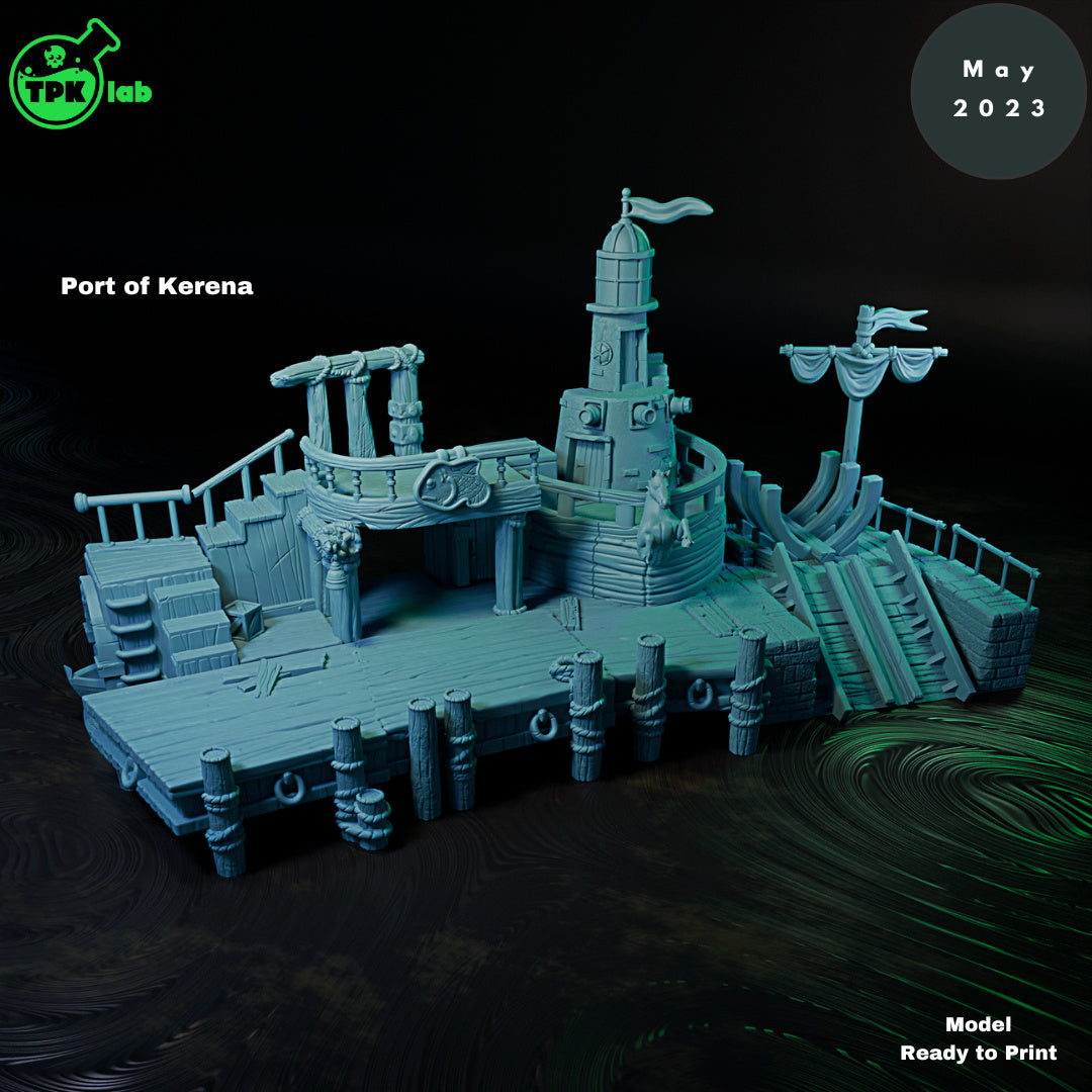 Pirate City Port Terrain 44 Pieces | Tabletop Gaming Mini | TPKLab - Tattles Told 3D