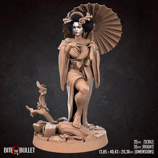 Exotic Higanbana Human | Pinup SFW NSFW Lovely Woman Geisha | Bite the Bullet