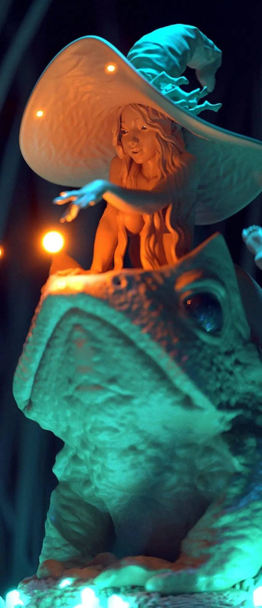 Malva, Witch on the Toad | Pin Up Miniature | Blackthorn Miniatures