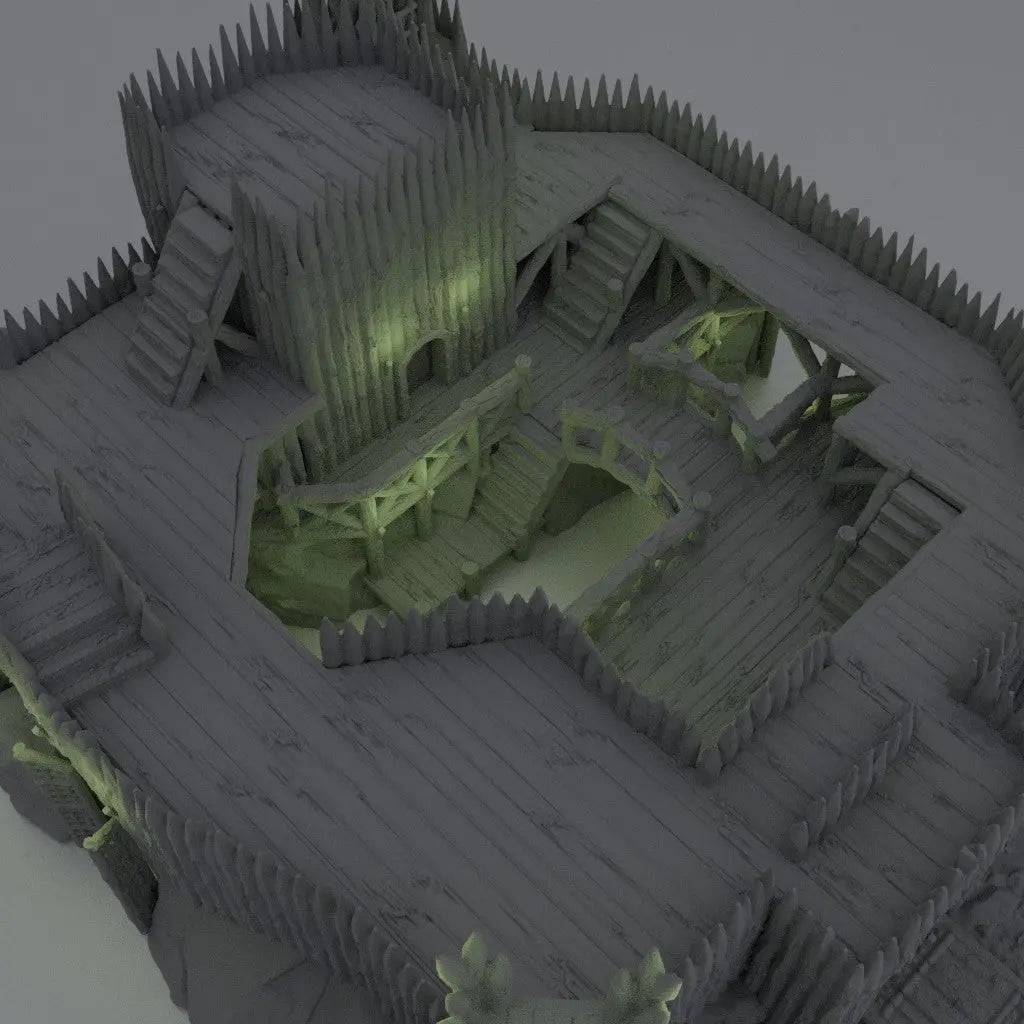 Fortified River Camp | D&D TTRPG Playable 3D Printed Building | MiniatureLand