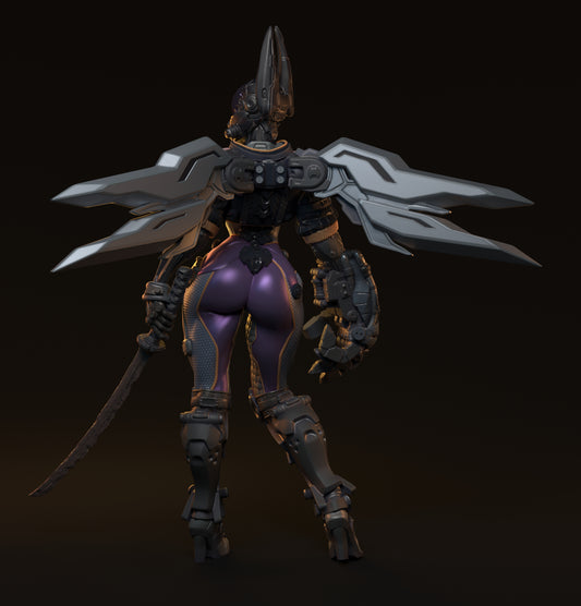 Teska Ai, Cyberpunk Soldier | Pin Up D&D TTRPG Miniature | Hardwitch Games