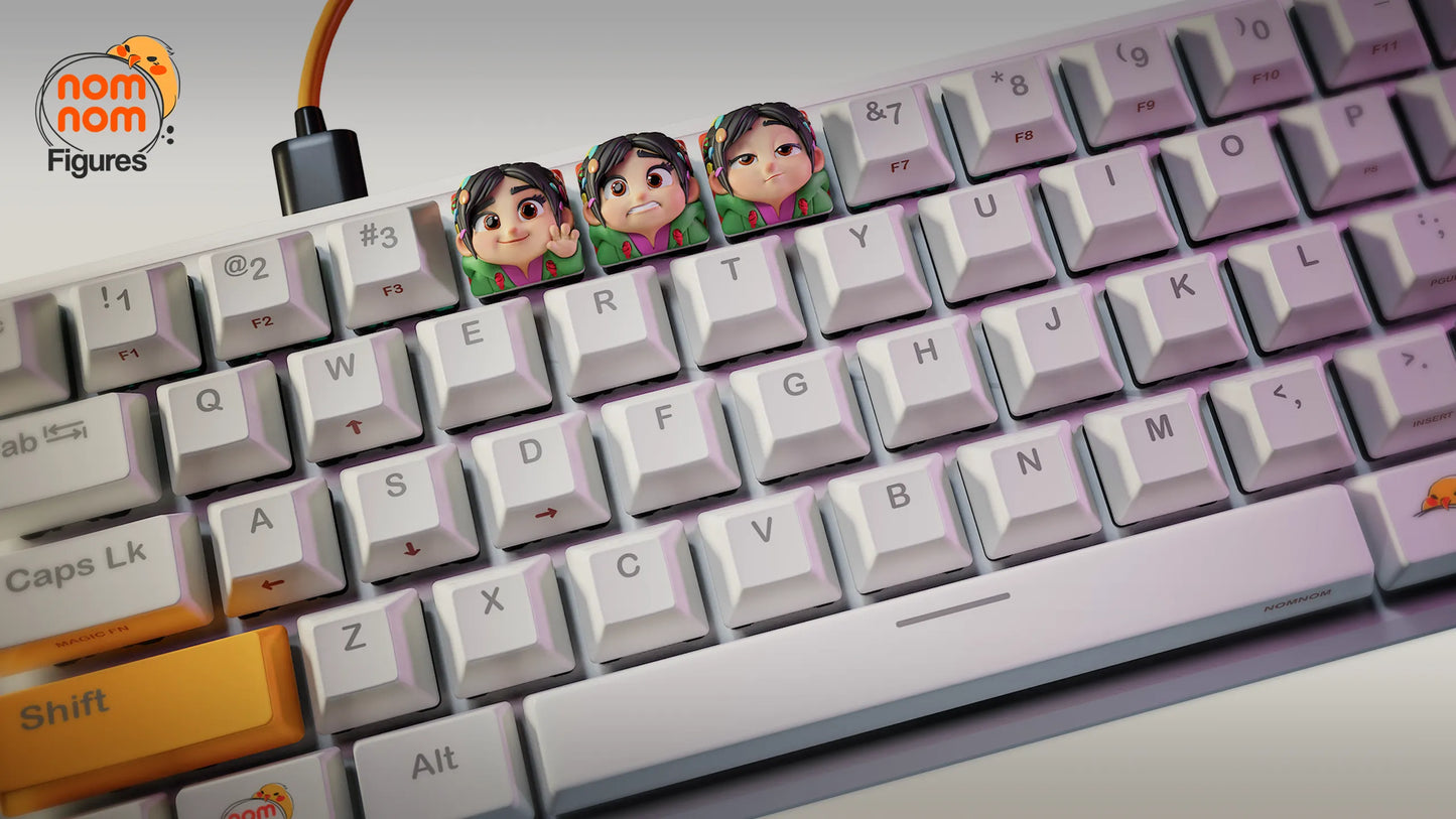 Keycaps - Sweetie Racer | 3D Printed Resin Anime Fan Art | Nomnom Figures