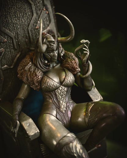 1:12 Horned Trickster on Throne | 3D Printed Resin Garage Kit Figure | CA 3D Studios