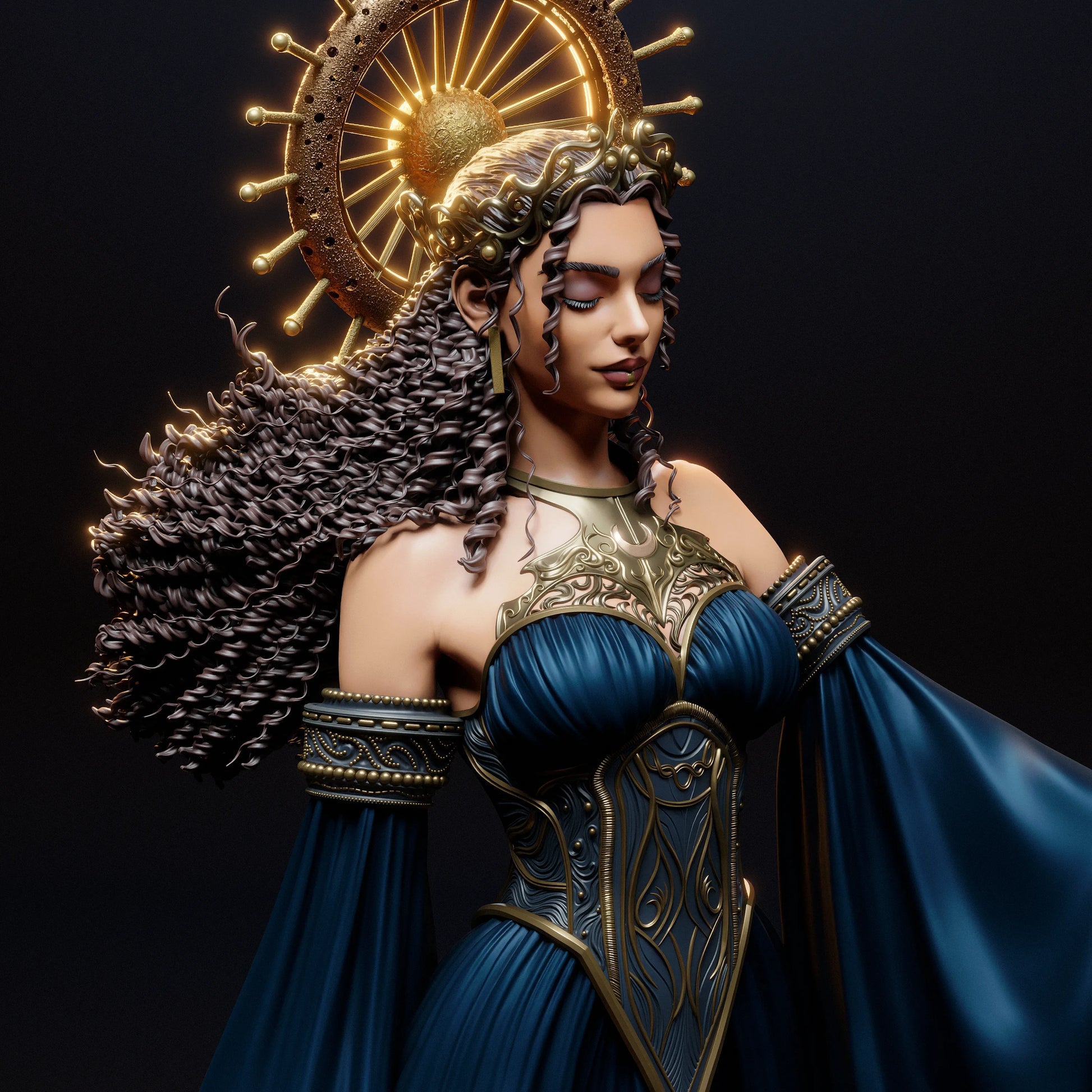 1:12 Nyx, Greek Goddess of Night | 3D Printed Resin Garage Kit Figure | CA 3D Studios
