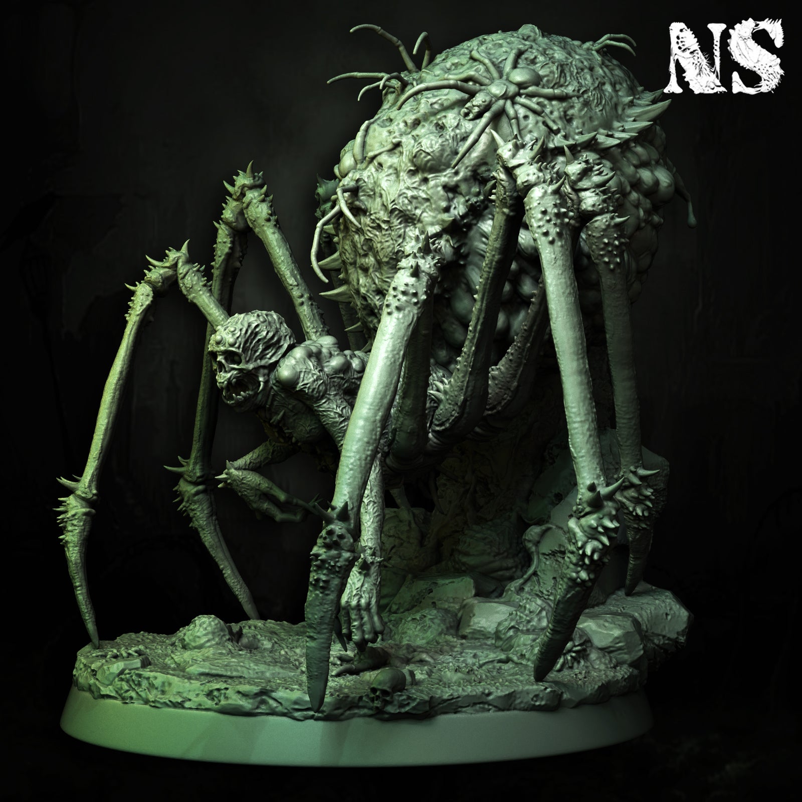 Miniature of Atlach-Nacha, the Spider God from Lovecraft-inspired D&D cosmic horror, detailed Elder God figure by Tattles Told 3D