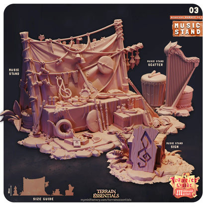 Medieval Market Set | TTRPG Scatter Diorama Dollhouse Miniature | Terrain Essentials