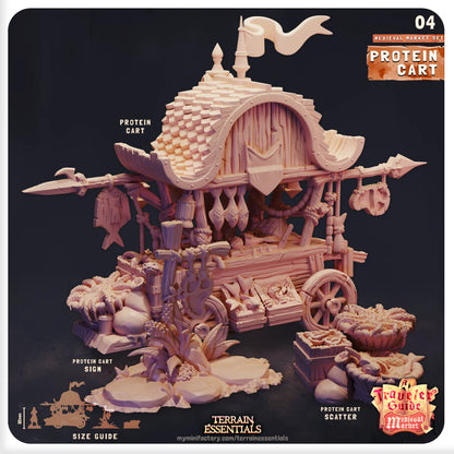 Medieval Market Set | TTRPG Scatter Diorama Dollhouse Miniature | Terrain Essentials