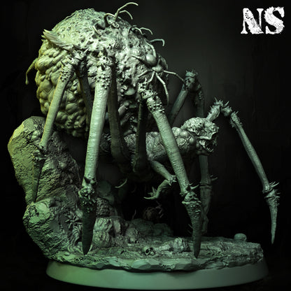 Miniature of Atlach-Nacha, the Spider God from Lovecraft-inspired Elder Gods series by Tattles Told 3D, featuring intricate arachnid details.