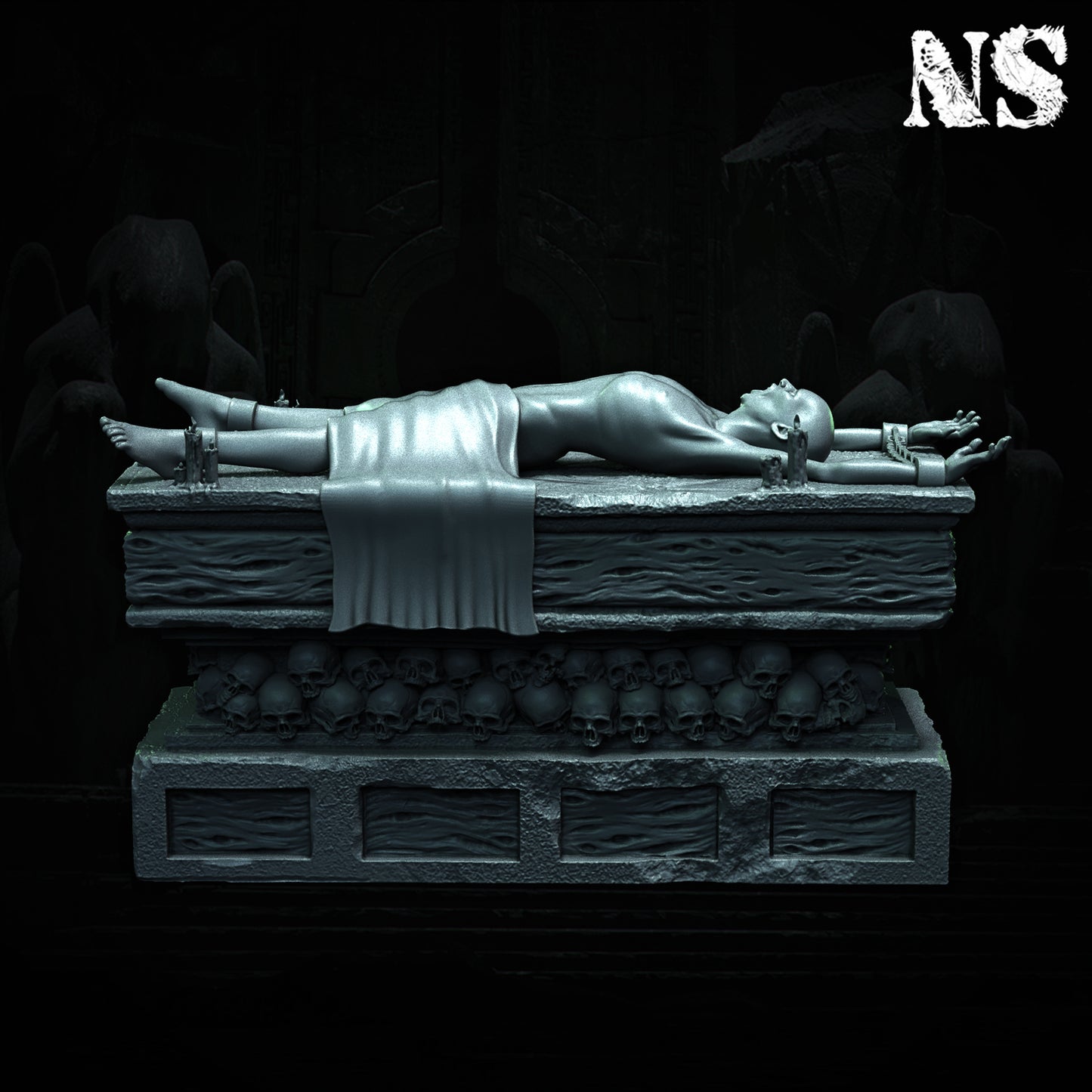 Cult of Cthulhu The Great Offering 75mm | Cultist, Lovecraft, Elder God, Altar | D&D Cosmic Horror Fantasy | NS Miniatures