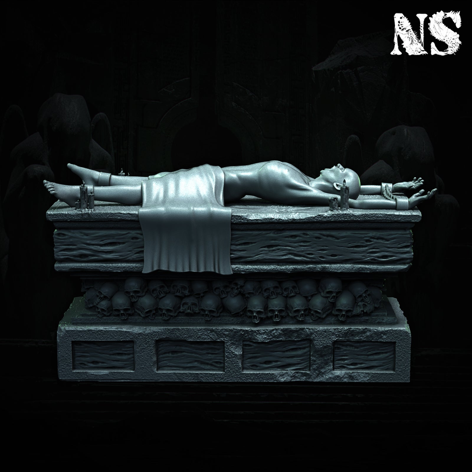 Cult of Cthulhu The Great Offering 75mm | Cultist, Lovecraft, Elder God, Altar | D&D Cosmic Horror Fantasy | NS Miniatures