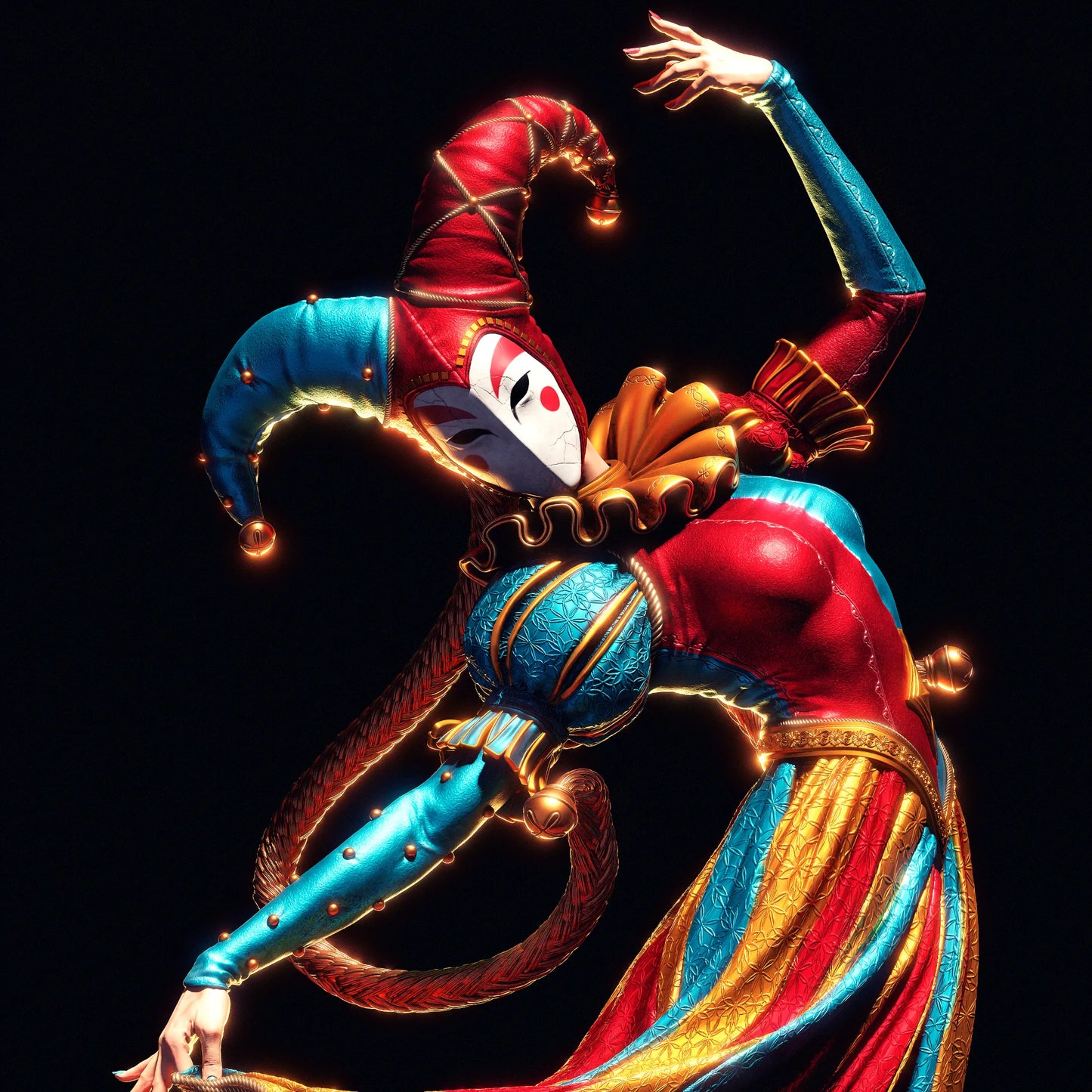 1:12 Colorful Jester | 3D Printed Resin Garage Kit Figure | CA 3D Studios