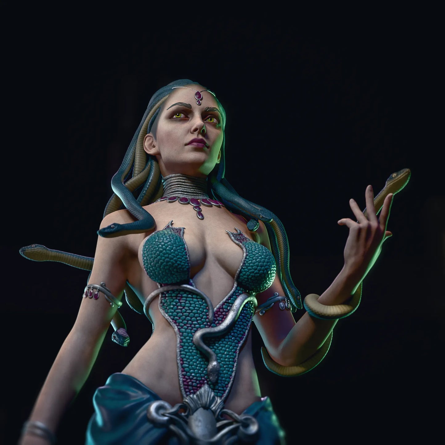 1:12 Medusa, Snake-Haired Beauty | 3D Printed Resin Garage Kit Figure | CA 3D Studios