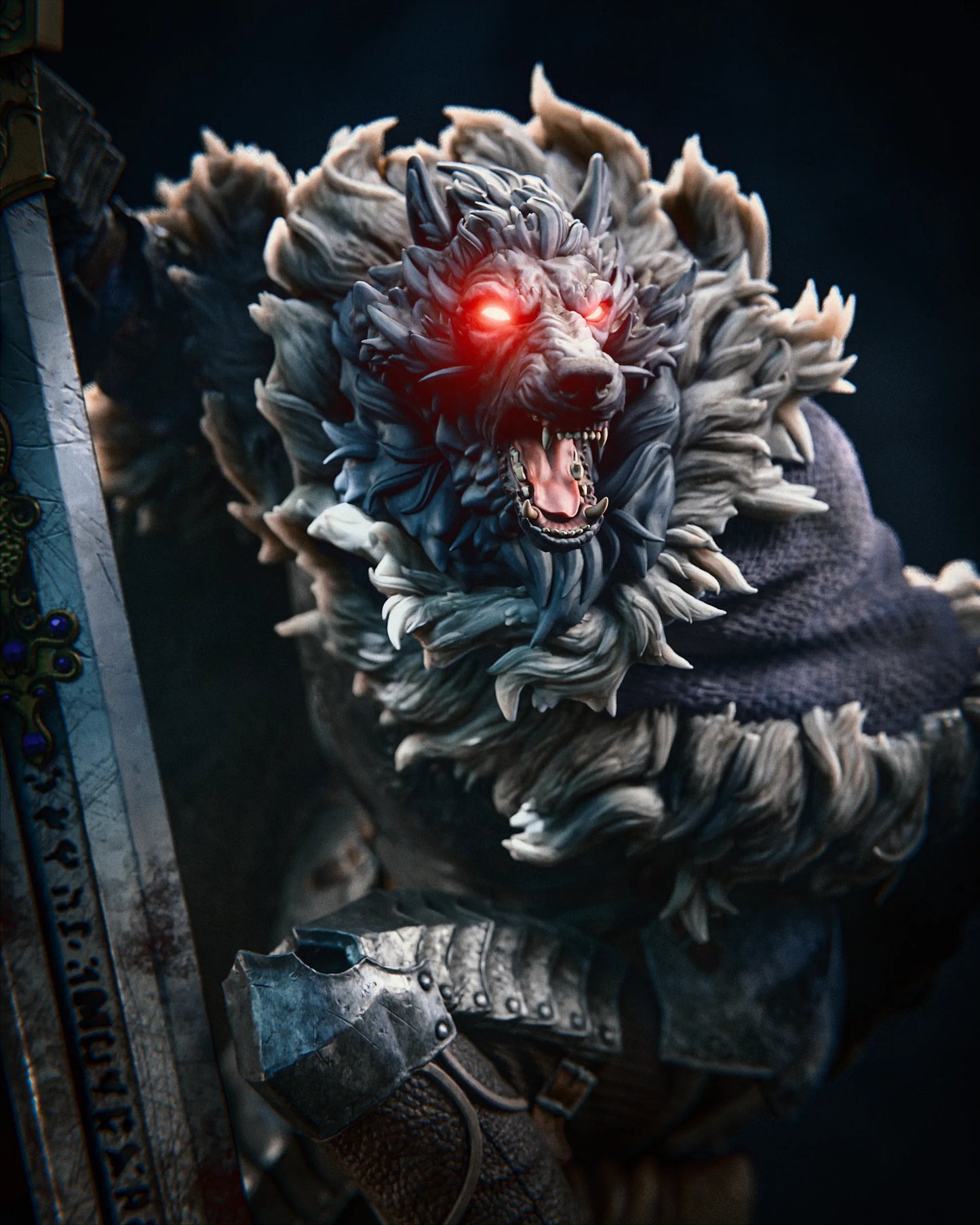 1:12 Half-Wolf Knight | Resin Garage Kit Figure Game Fan Art | CA 3D Studios