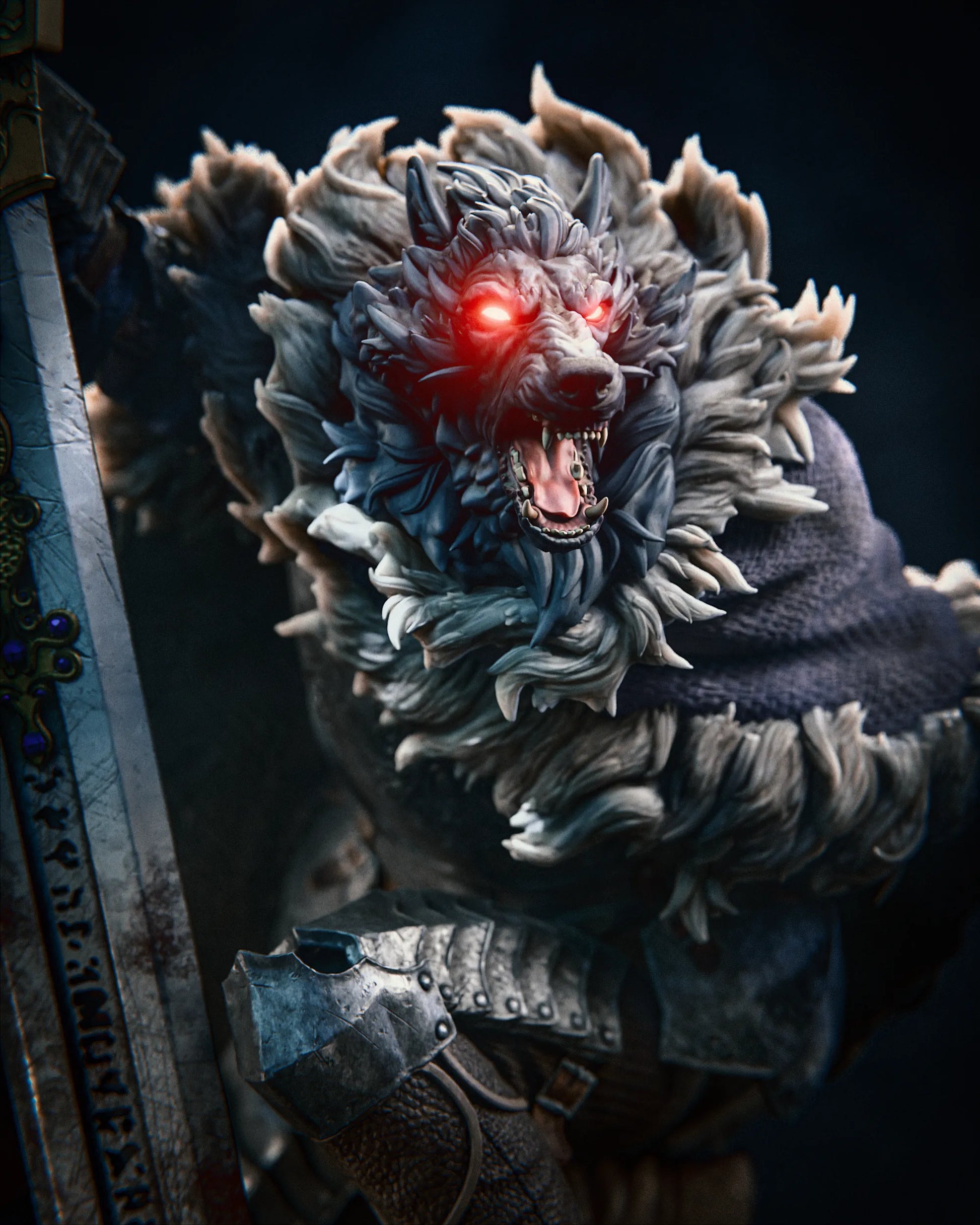 1:12 Half-Wolf Knight | Resin Garage Kit Figure Game Fan Art | CA 3D Studios