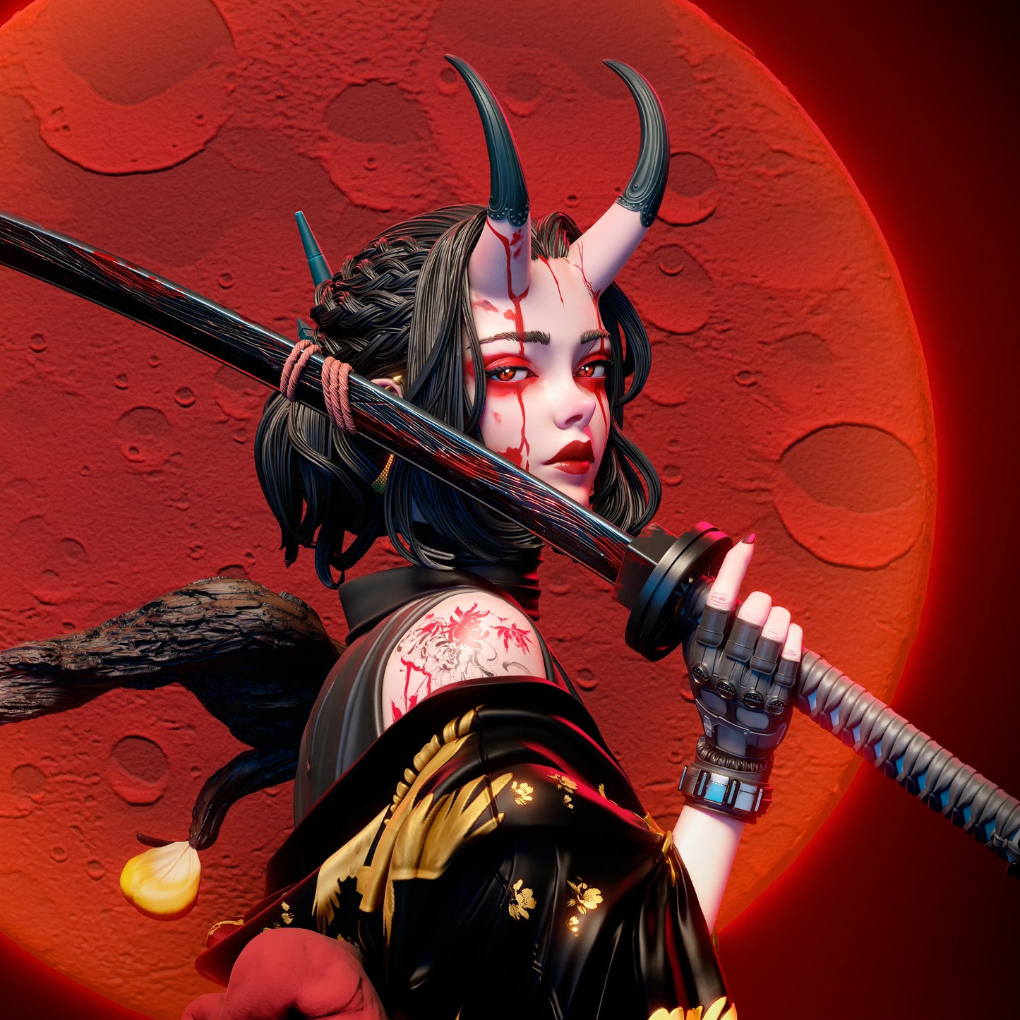 1:12 Oni Blood Moon | 3D Printed Resin Garage Kit Figure | CA 3D Studios