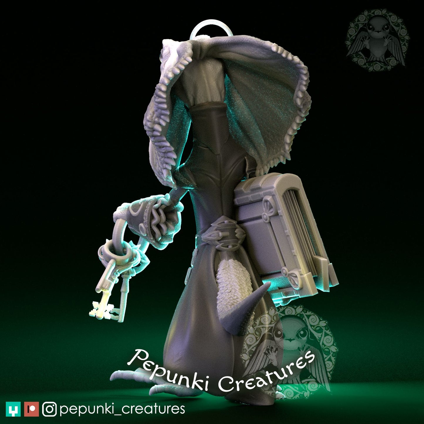 Frilled Lizard Librarian | Pepunki Creatures