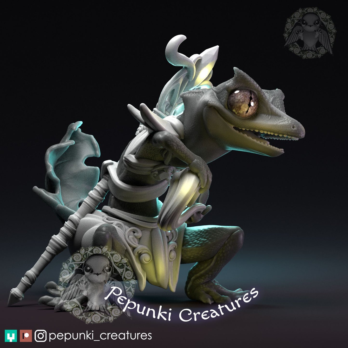 Leaf Gecko Warlock | Pepunki Creatures