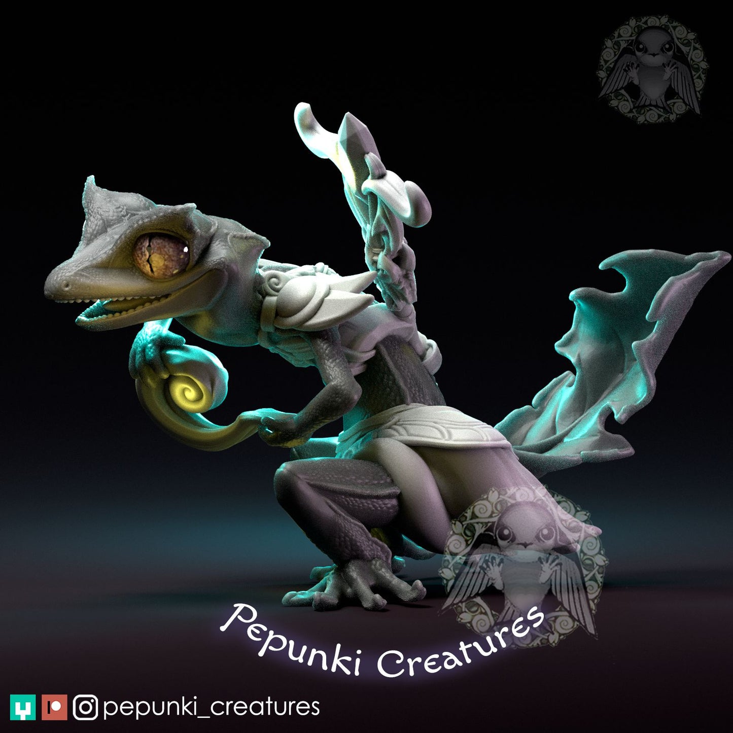 Leaf Gecko Warlock | Pepunki Creatures