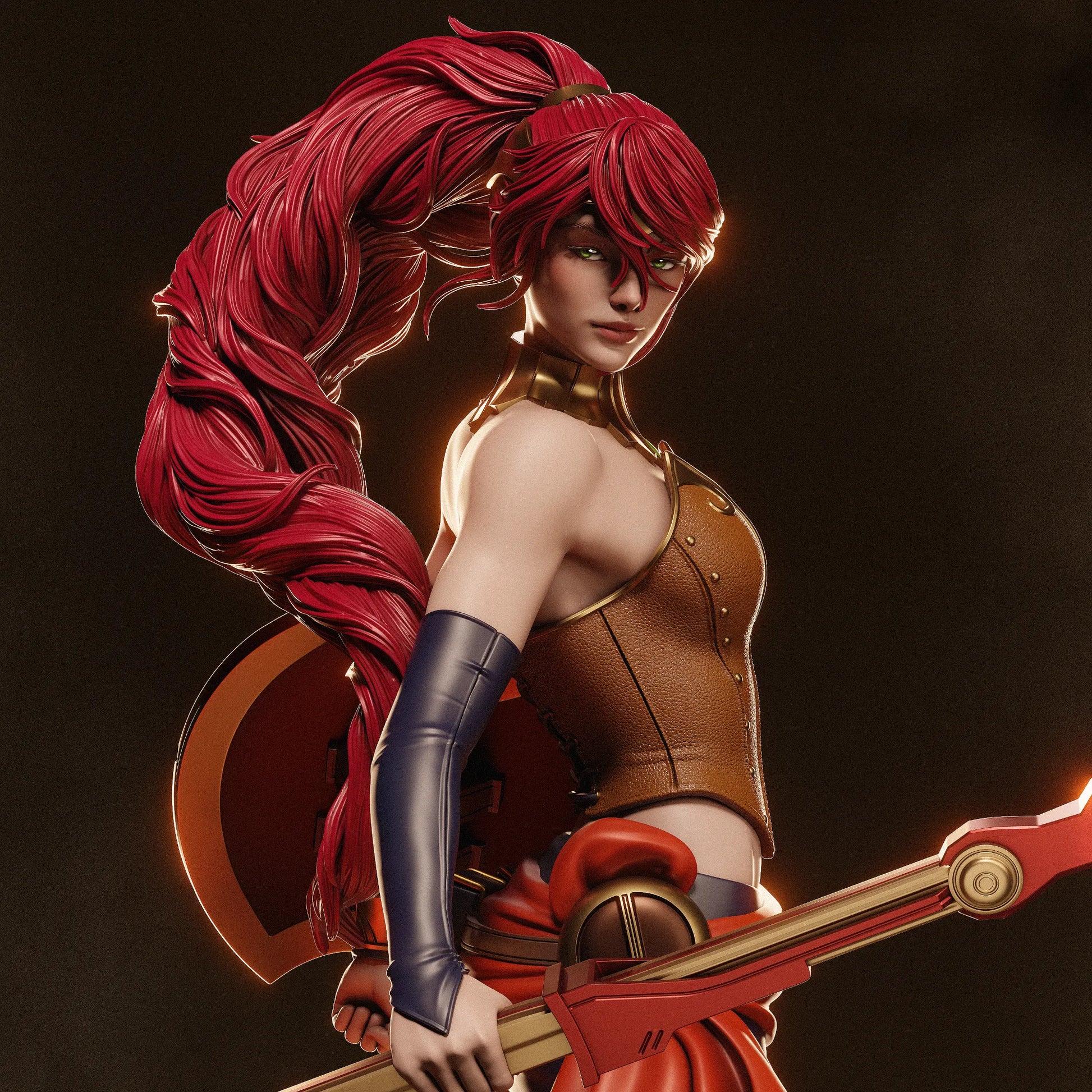 1:12 Red-Haired Champion | 3D Printed Resin Garage Kit Figure | CA 3D Studios - Tattles Told 3D