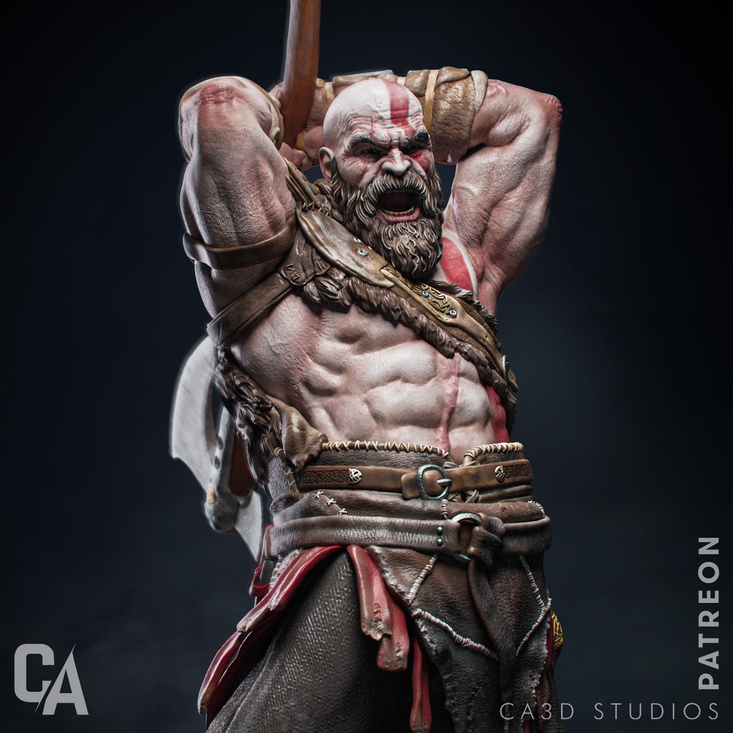 1:12 War God | 3D Printed Resin Garage Kit Figure | CA 3D Studios