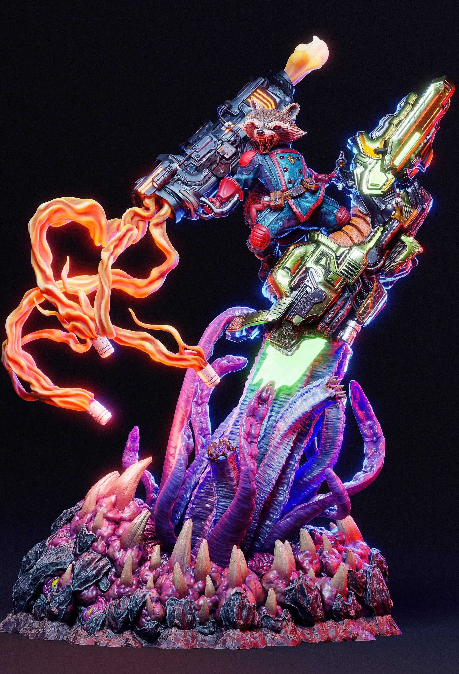 1:12 Trigger-Happy Galactic Mercenary | 3D Printed Resin Garage Kit Figure | CA 3D Studios - Tattles Told 3D