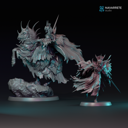 Black Herald tabletop gaming miniature by Tattles Told 3D, featuring detailed figure with dark armor and weapon, on a gaming base.