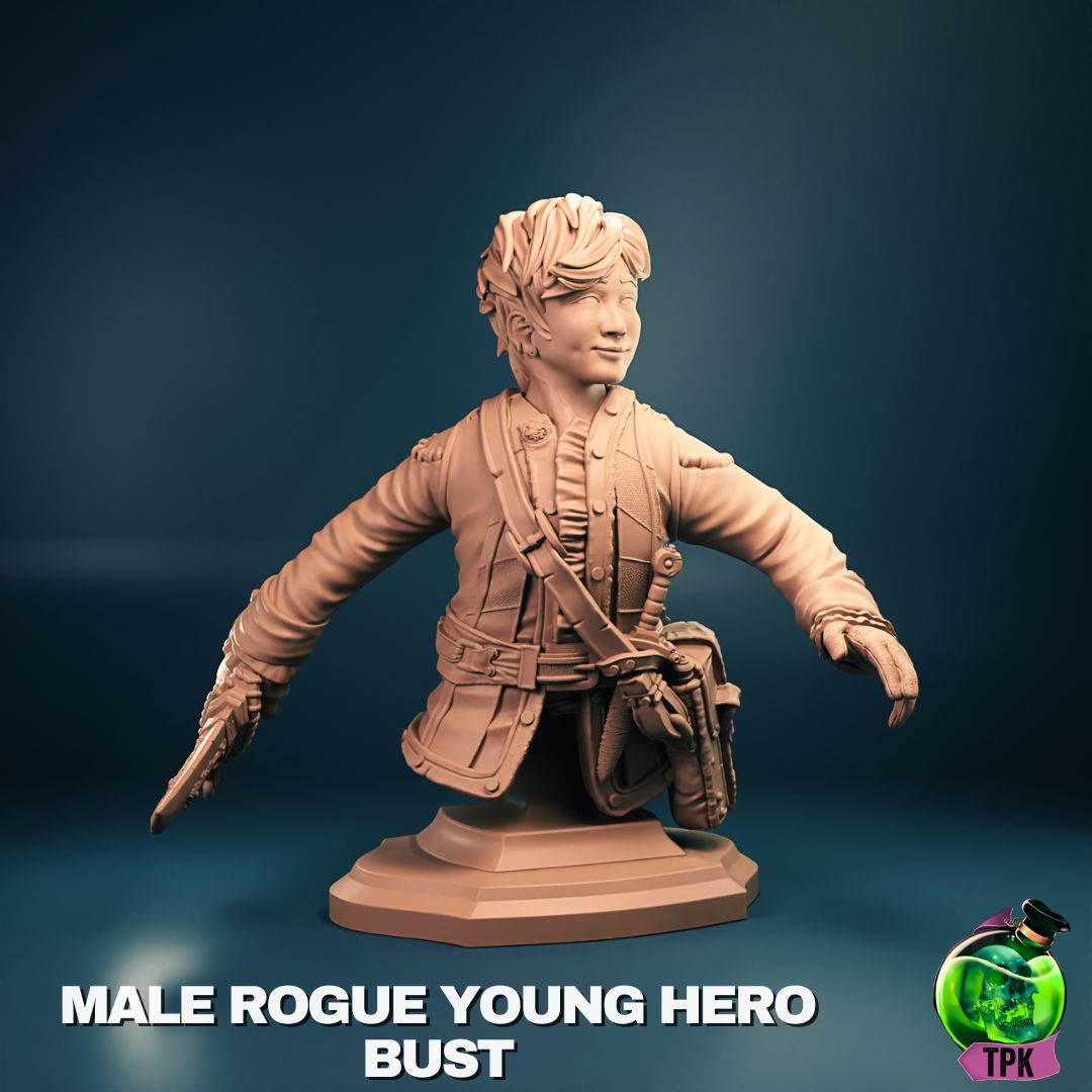 Male Young Rogue | Tabletop Gaming Mini or Display Figure | TPKLab