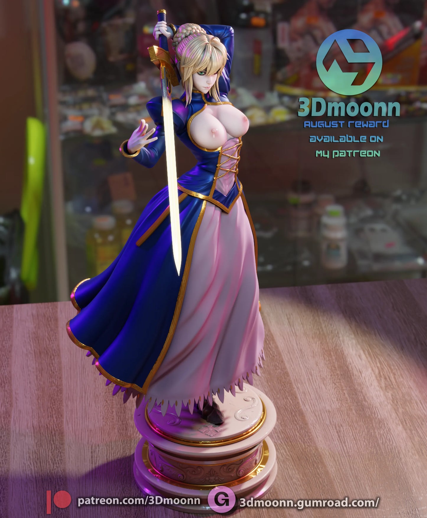 1:12 Fated Saber of the Grand Order | Anime Resin Garage Kit | 3Dmoonn