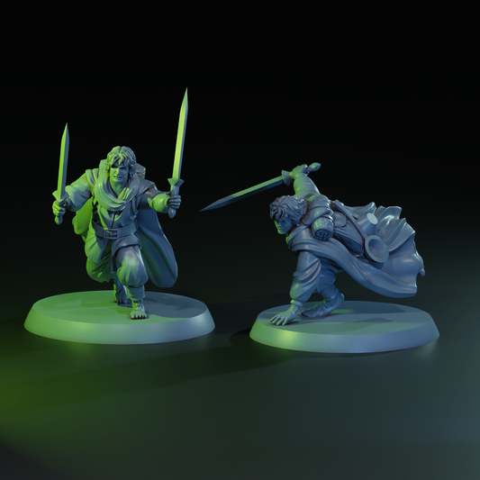 Samrick Ironwill, Brave Little Halfling tabletop gaming miniature by Tattles Told 3D, detailed figure standing with armor and weapon.