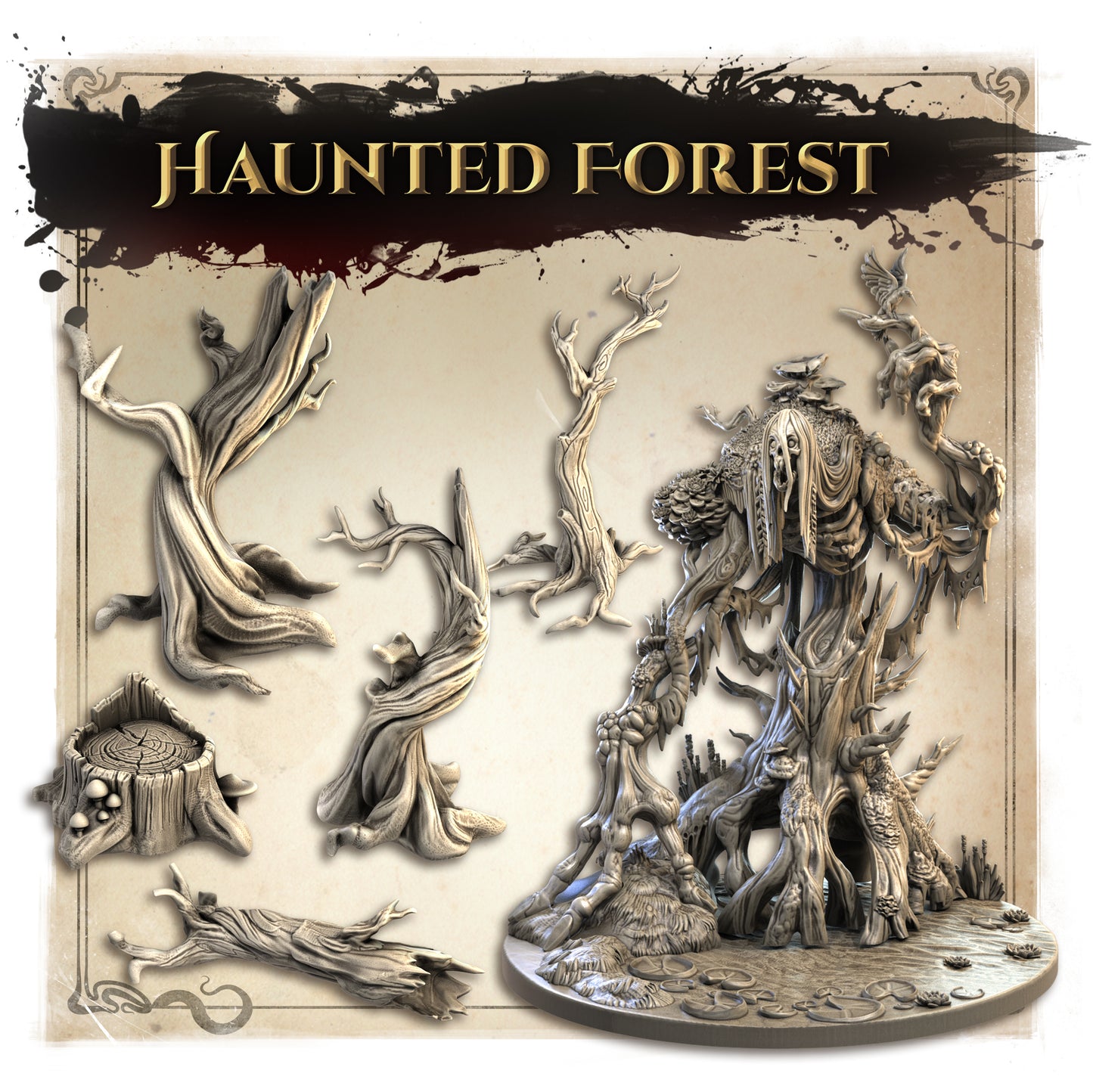 Twisted Renfrey, Wood Spirit, Haunted Forest | Wicked Hills Asylum | D&D TTRPG Miniature | Great Grimoire