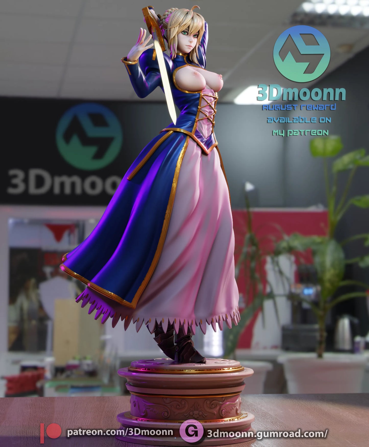 1:12 Fated Saber of the Grand Order | Anime Resin Garage Kit | 3Dmoonn