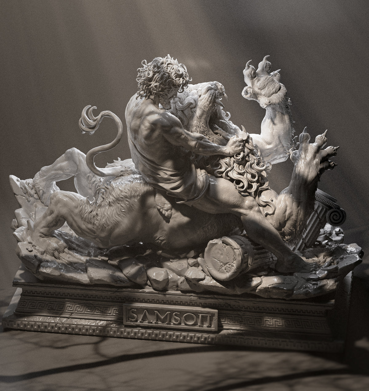 1:12 Samson Vs The Lion | 3D Print Resin Garage Kit Figure | CA 3D Studios