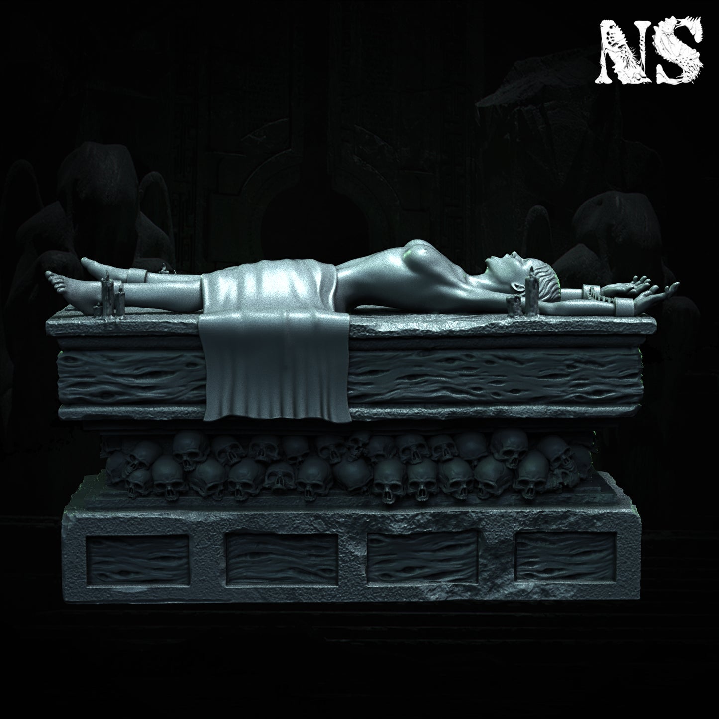 Cult of Cthulhu The Great Offering 75mm | Cultist, Lovecraft, Elder God, Altar | D&D Cosmic Horror Fantasy | NS Miniatures