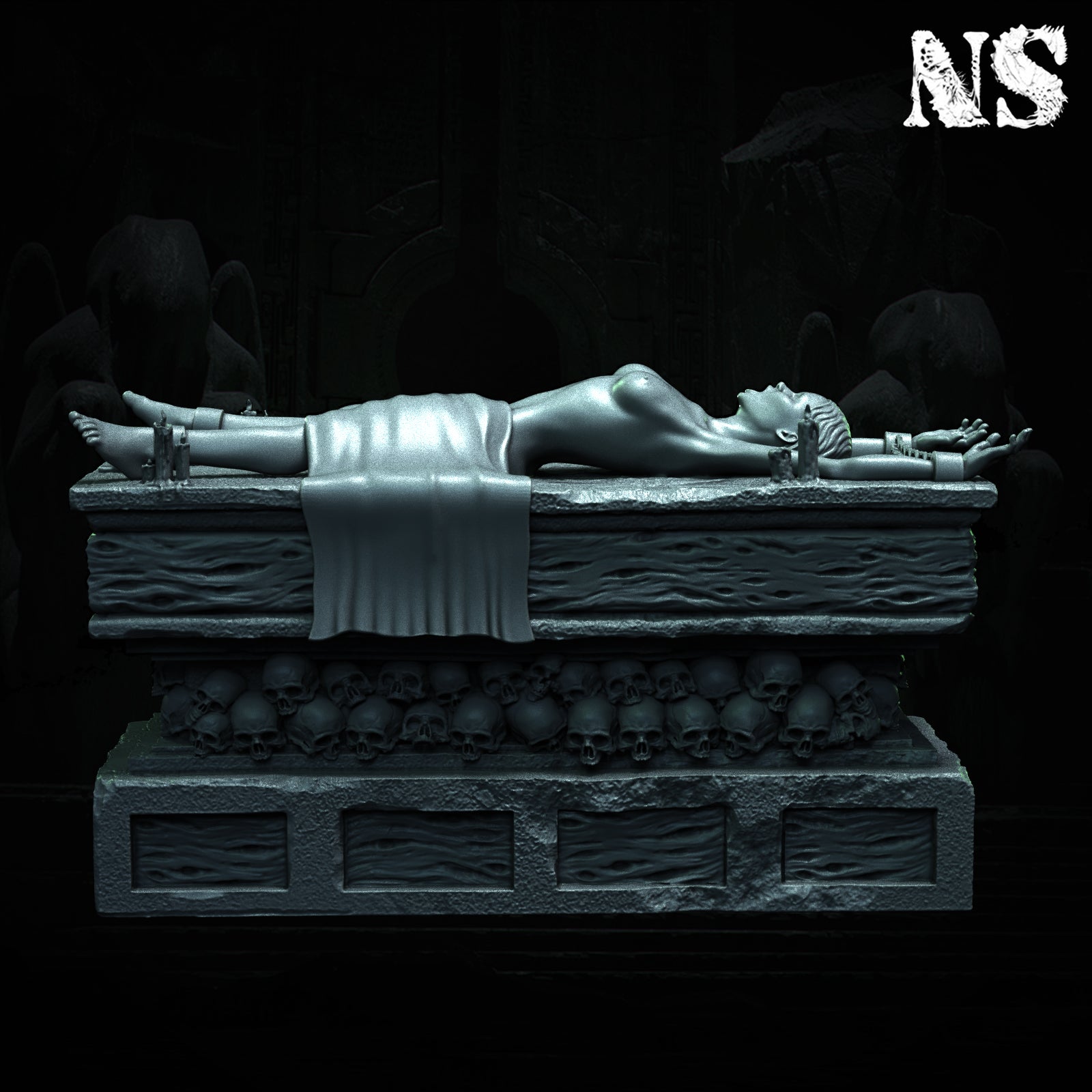 Cult of Cthulhu The Great Offering 75mm | Cultist, Lovecraft, Elder God, Altar | D&D Cosmic Horror Fantasy | NS Miniatures