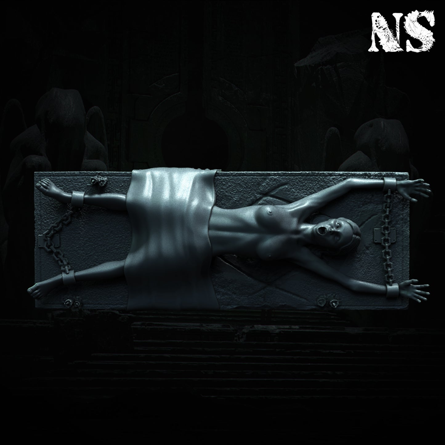 Cult of Cthulhu The Great Offering 75mm | Cultist, Lovecraft, Elder God, Altar | D&D Cosmic Horror Fantasy | NS Miniatures