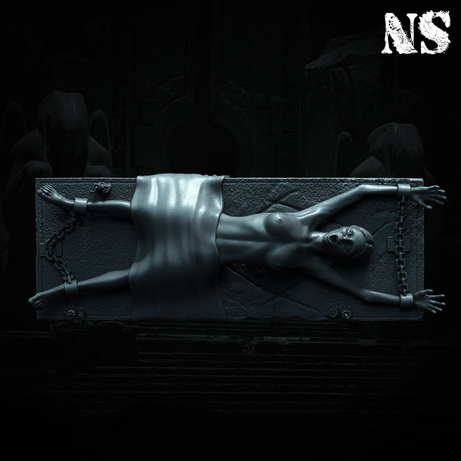 Cult of Cthulhu The Great Offering 75mm | Cultist, Lovecraft, Elder God, Altar | D&D Cosmic Horror Fantasy | NS Miniatures