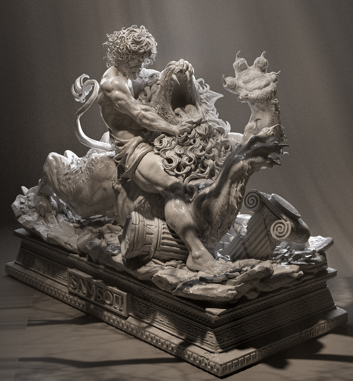 1:12 Samson Vs The Lion | 3D Print Resin Garage Kit Figure | CA 3D Studios