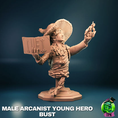 Male Young Arcanist | Tabletop Gaming Mini or Display Figure | TPKLab