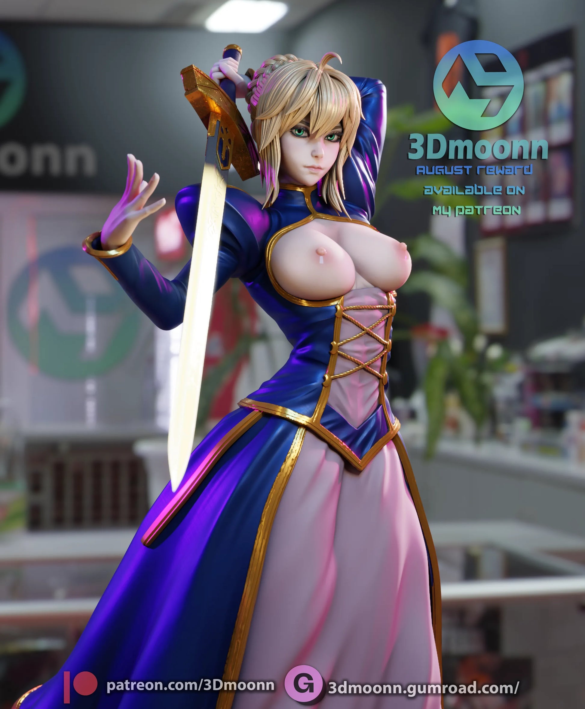 1:12 Fated Saber of the Grand Order | Anime Resin Garage Kit | 3Dmoonn