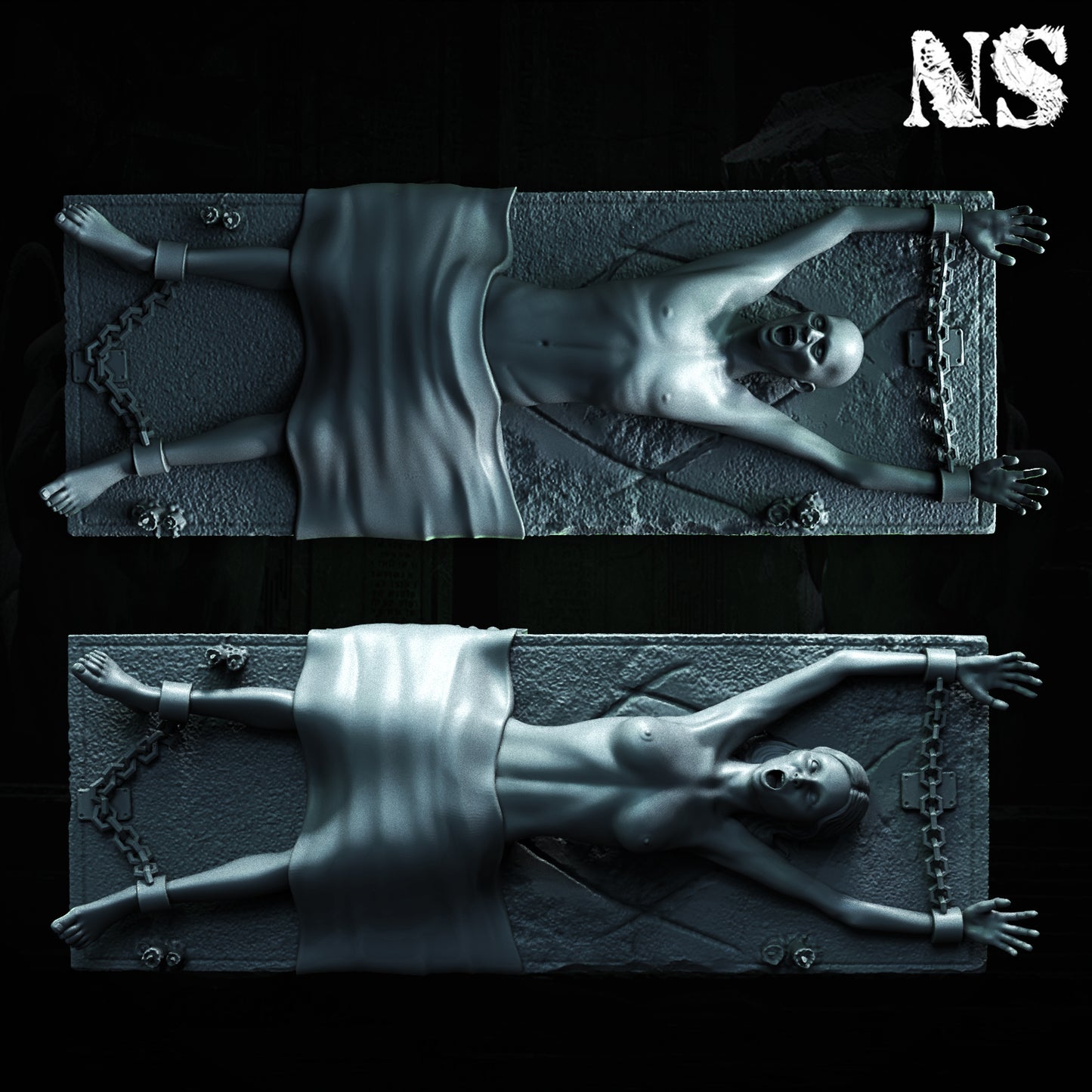 Cult of Cthulhu The Great Offering 75mm | Cultist, Lovecraft, Elder God, Altar | D&D Cosmic Horror Fantasy | NS Miniatures