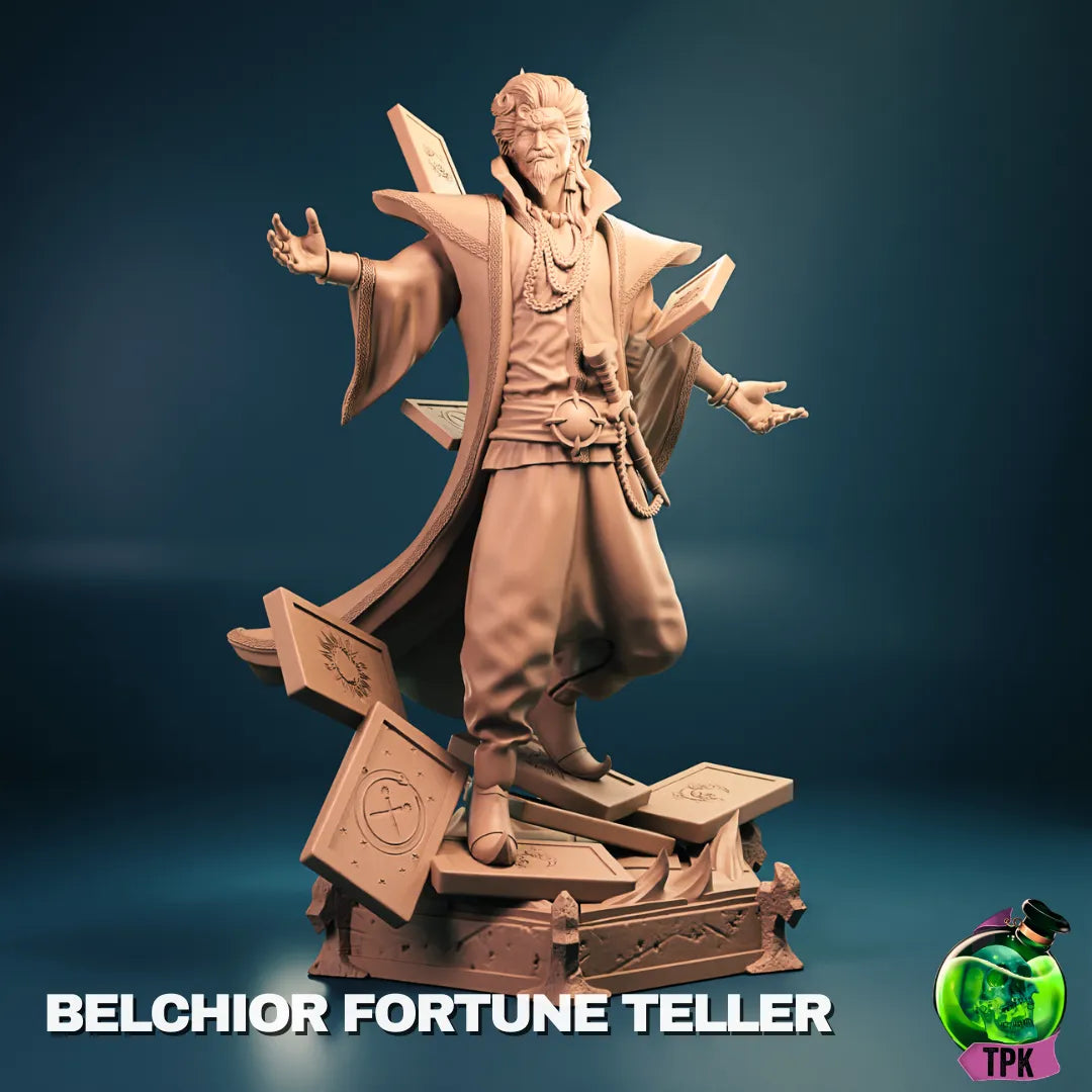 Belchior Fortune Teller Spy miniature figurine from Tattles Told 3D, used for tabletop gaming or display, featuring intricate details.