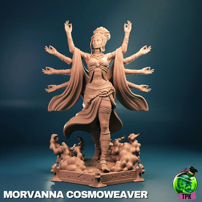 Morvanna Cosmoweaver miniature display figure by Tattles Told 3D, detailed tabletop gaming or collectible miniature.