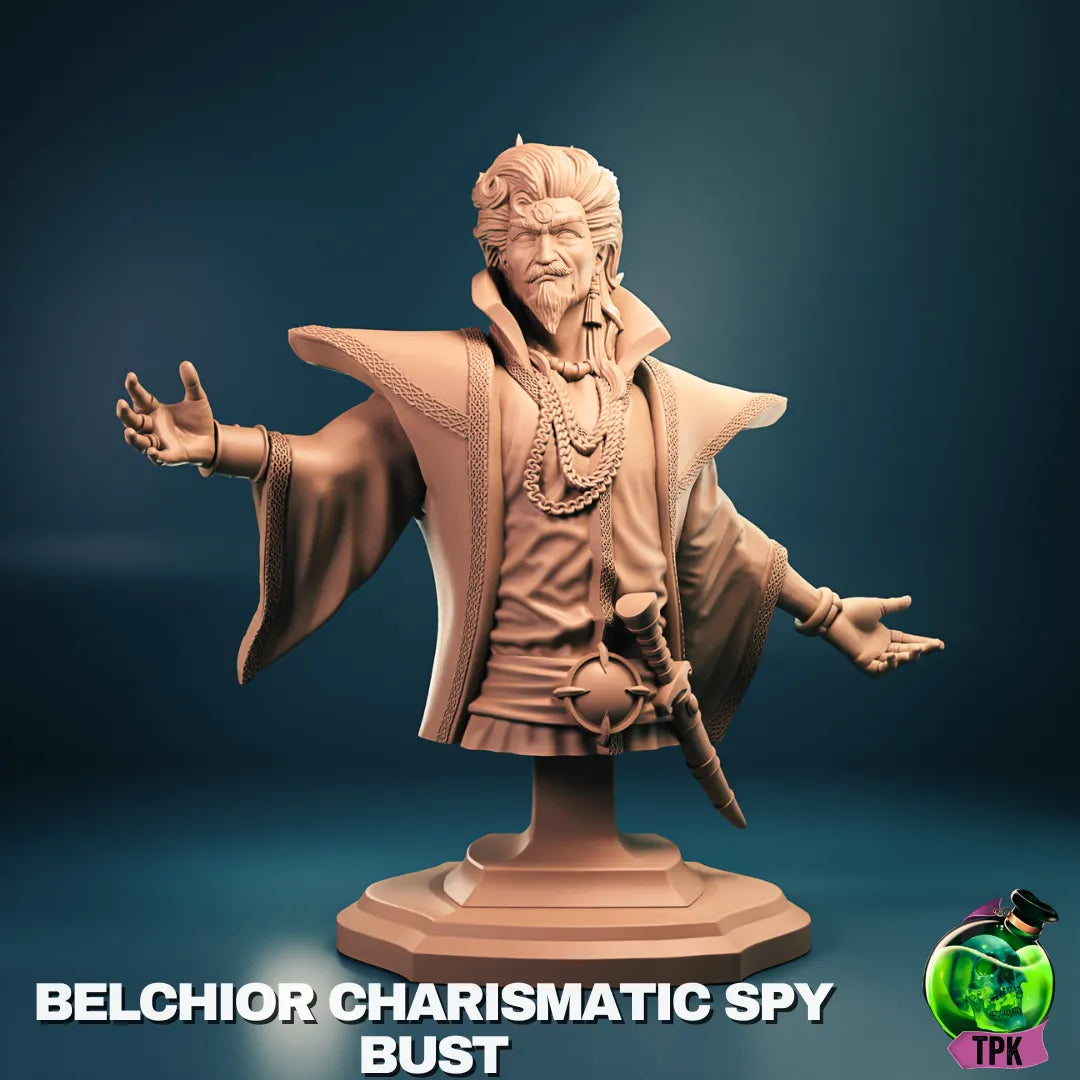 Tattles Told 3D Belchior Fortune Teller Spy miniature figure for tabletop gaming, detailed display of the character with mystical attire.