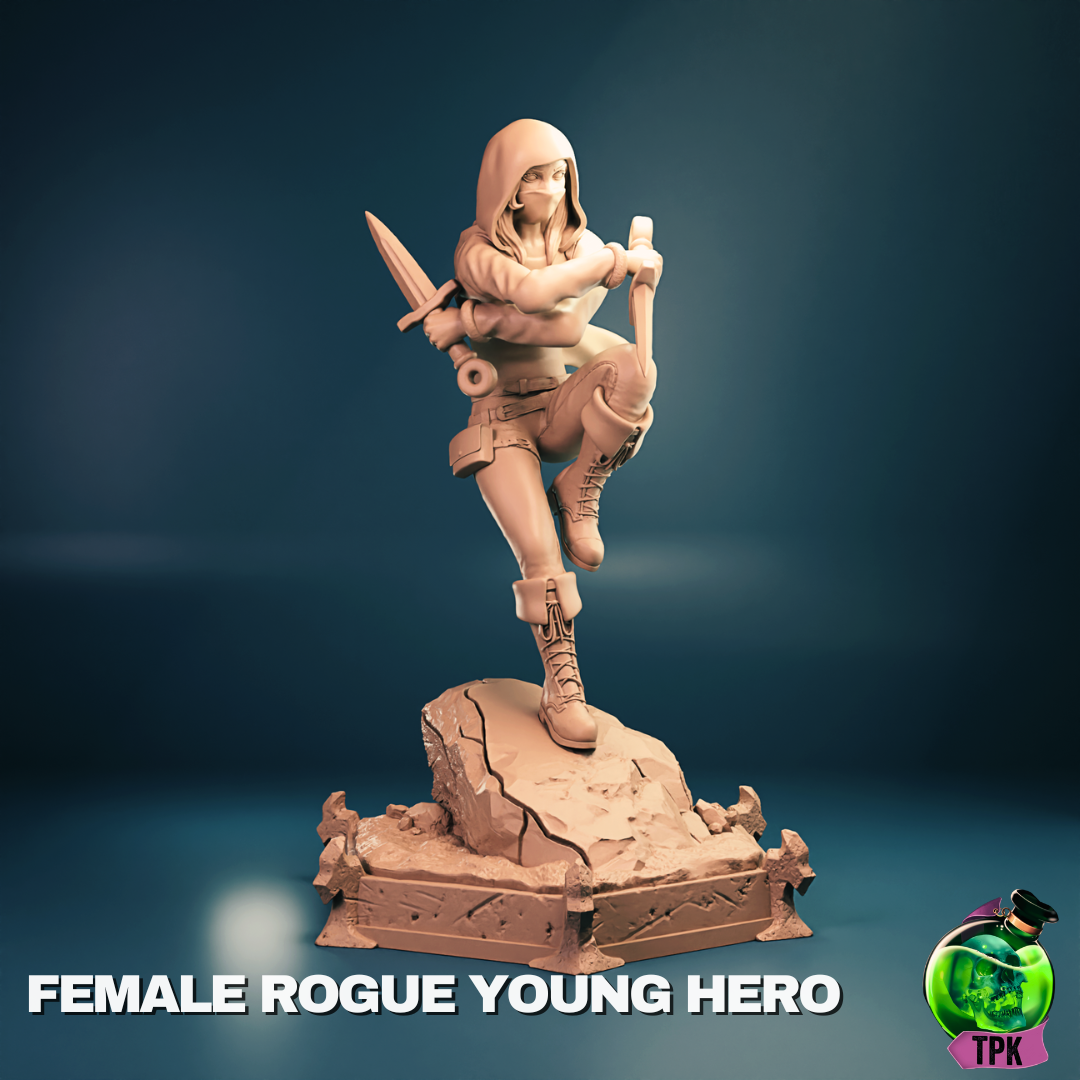 Female Young Rogue | Tabletop Gaming Mini or Display Figure | TPKLab