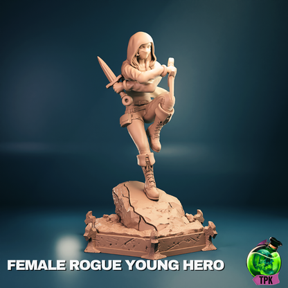 Female Young Rogue | Tabletop Gaming Mini or Display Figure | TPKLab
