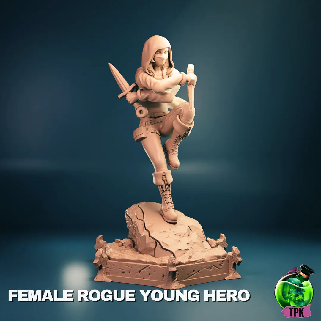 Female Young Rogue | Tabletop Gaming Mini or Display Figure | TPKLab - Tattles Told 3D