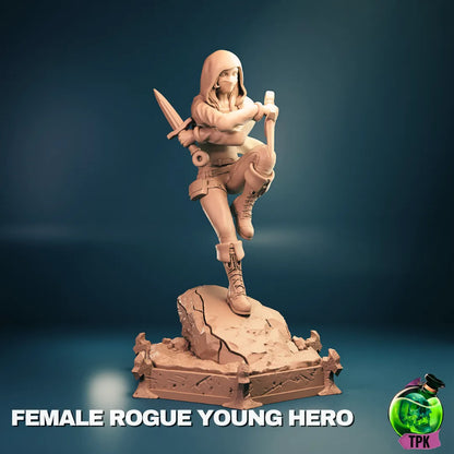 Female Young Rogue | Tabletop Gaming Mini or Display Figure | TPKLab - Tattles Told 3D