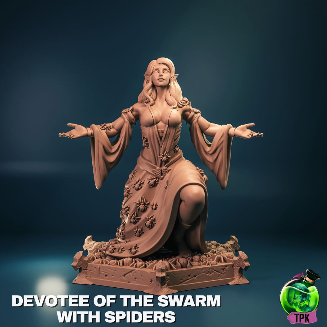 Devotee of the Spider Goddess | Tabletop Gaming Mini or Display Figure | TPKLab - Tattles Told 3D